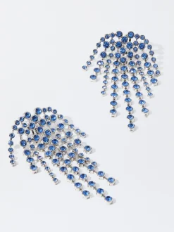 PARFOIS Pendientes Con Cristales Azul Hot