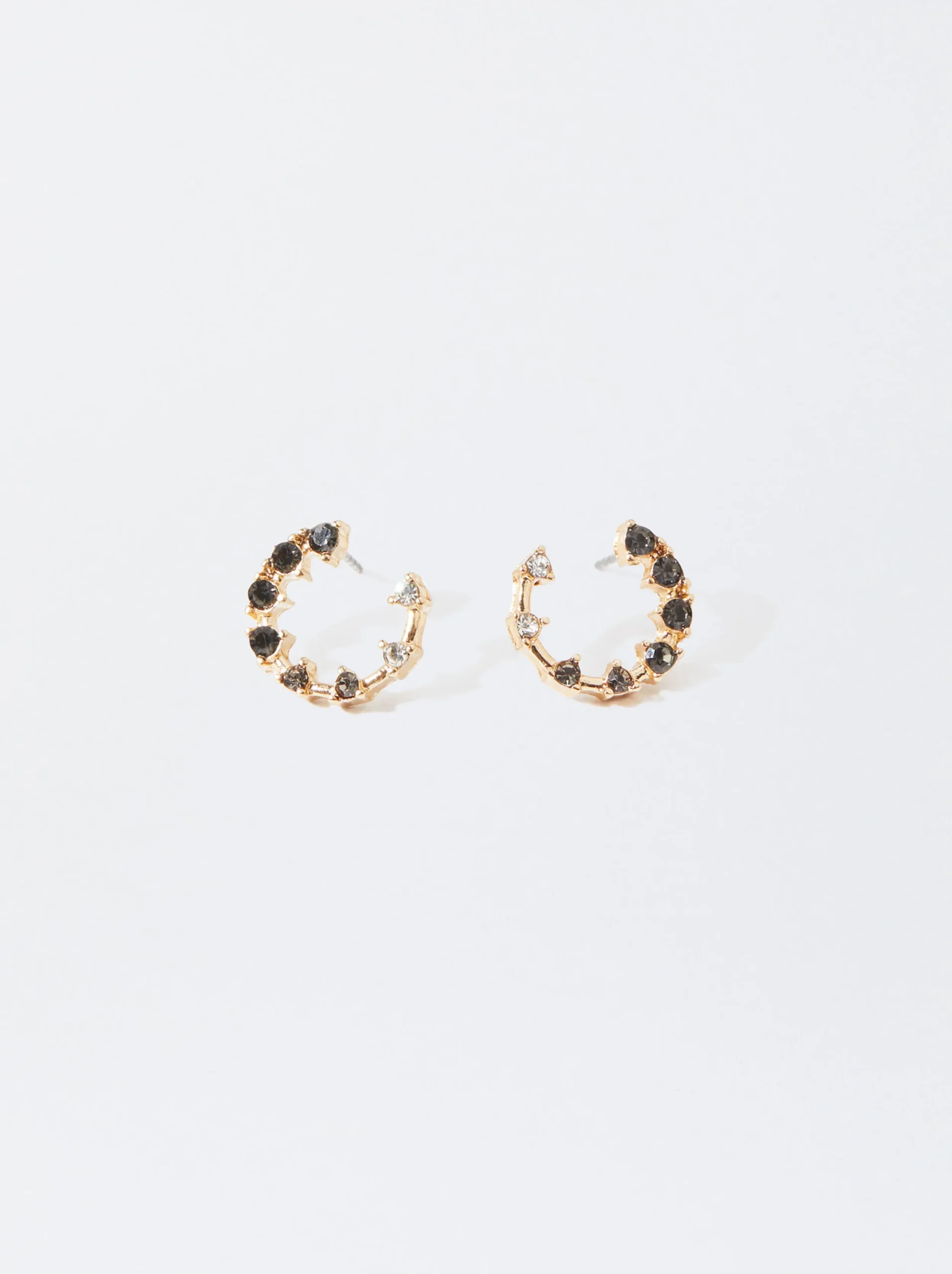 PARFOIS Pendientes Con Cristales Negro Fashion
