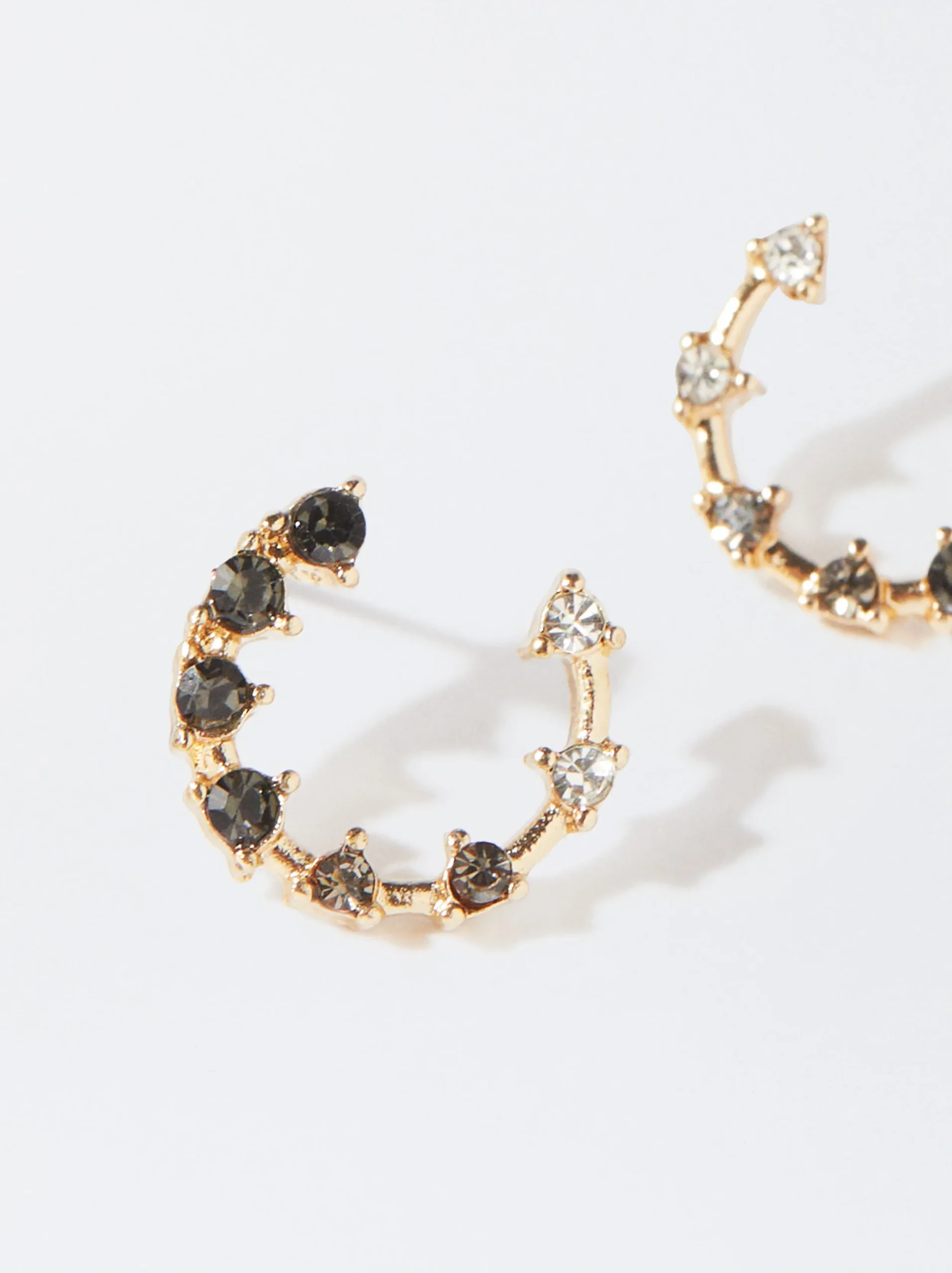 PARFOIS Pendientes Con Cristales Negro Fashion