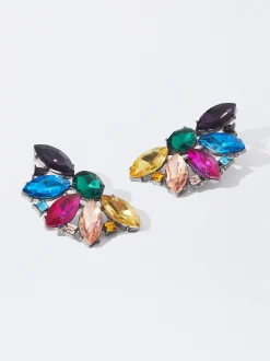 PARFOIS Pendientes Con Cristales Multicor Flash Sale