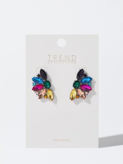 PARFOIS Pendientes Con Cristales Multicor Flash Sale