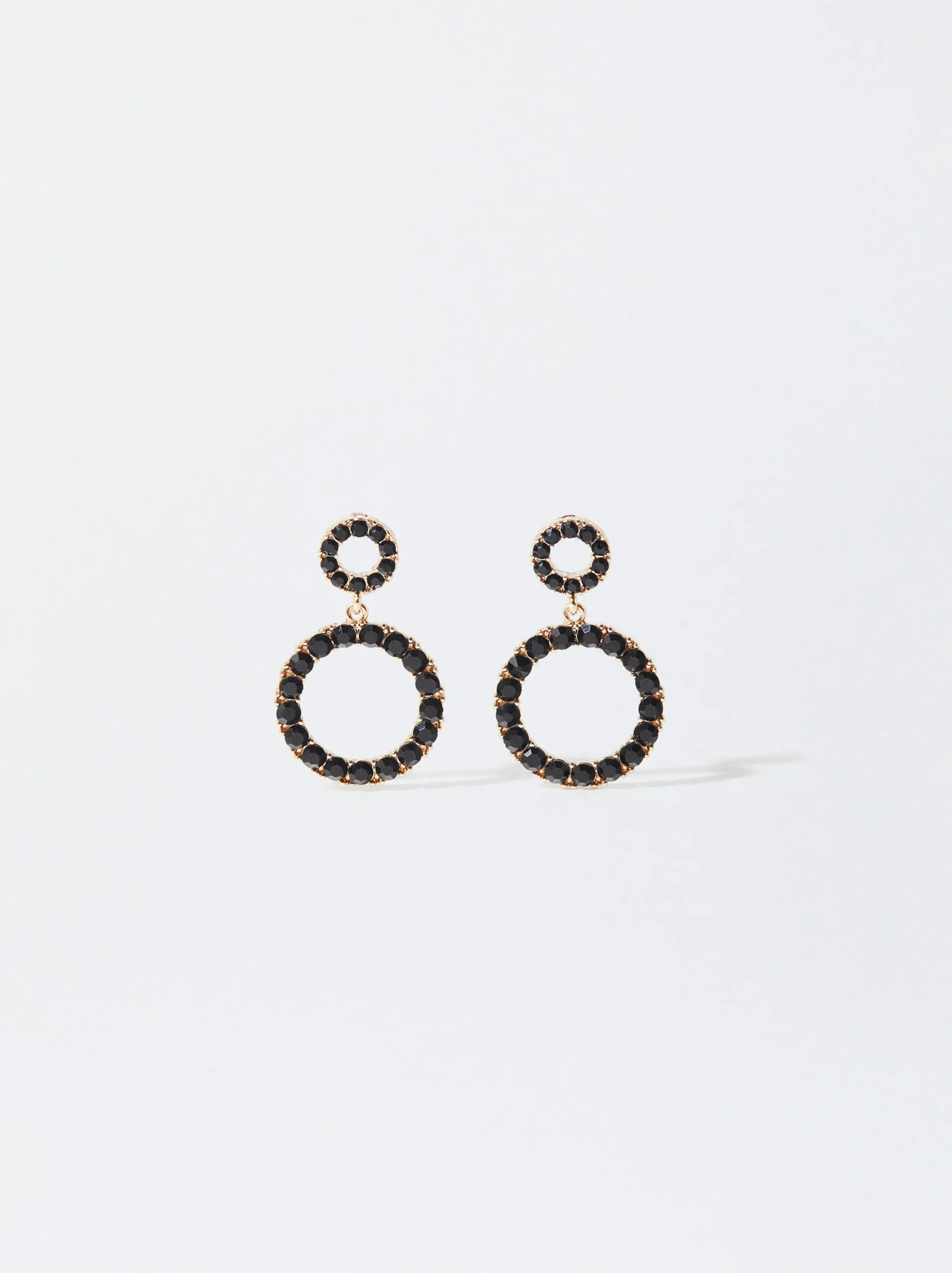 PARFOIS Pendientes Con Cristales Negro Clearance