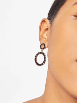 PARFOIS Pendientes Con Cristales Negro Clearance