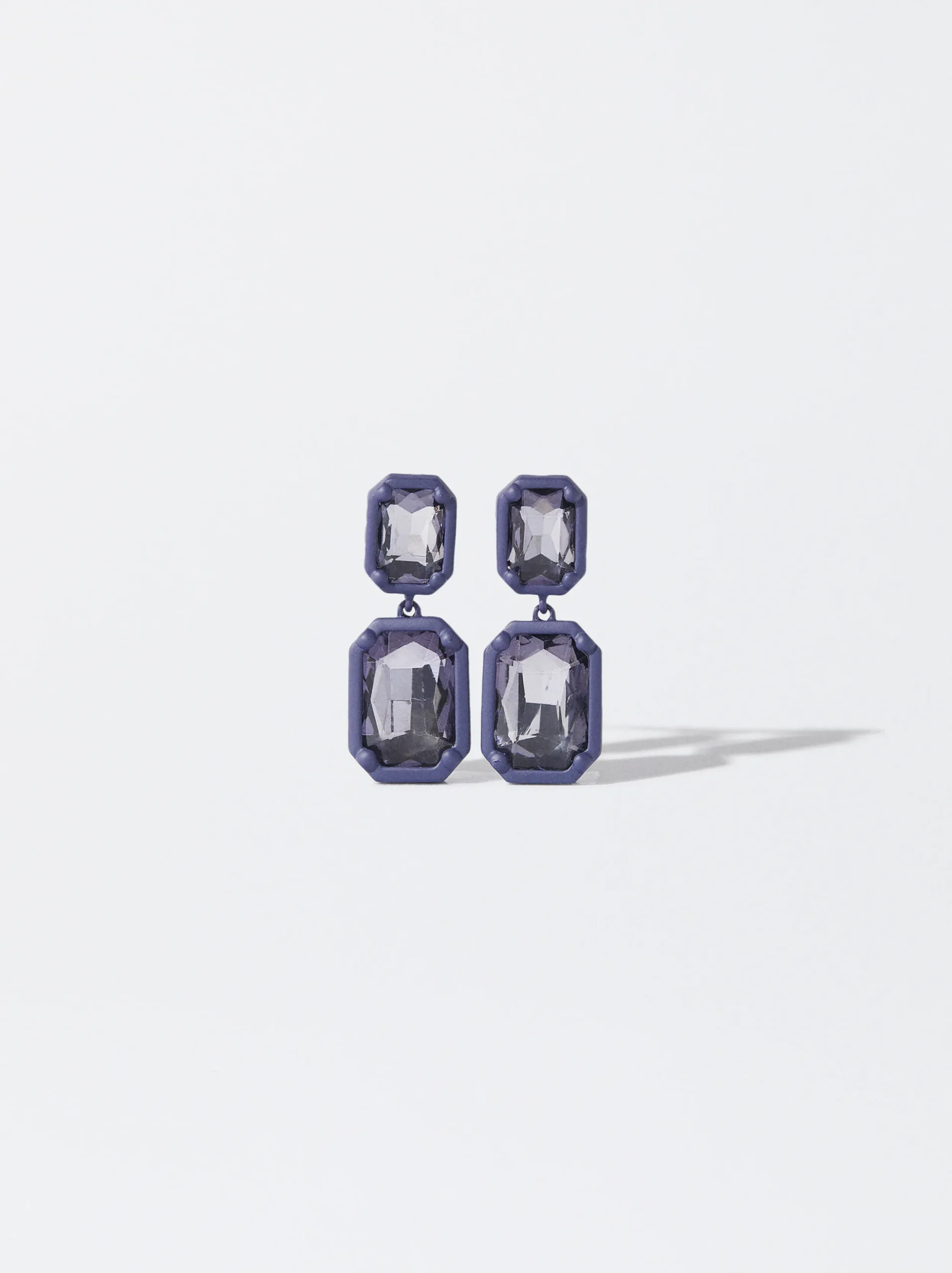 PARFOIS Pendientes Con Cristales Violeta New