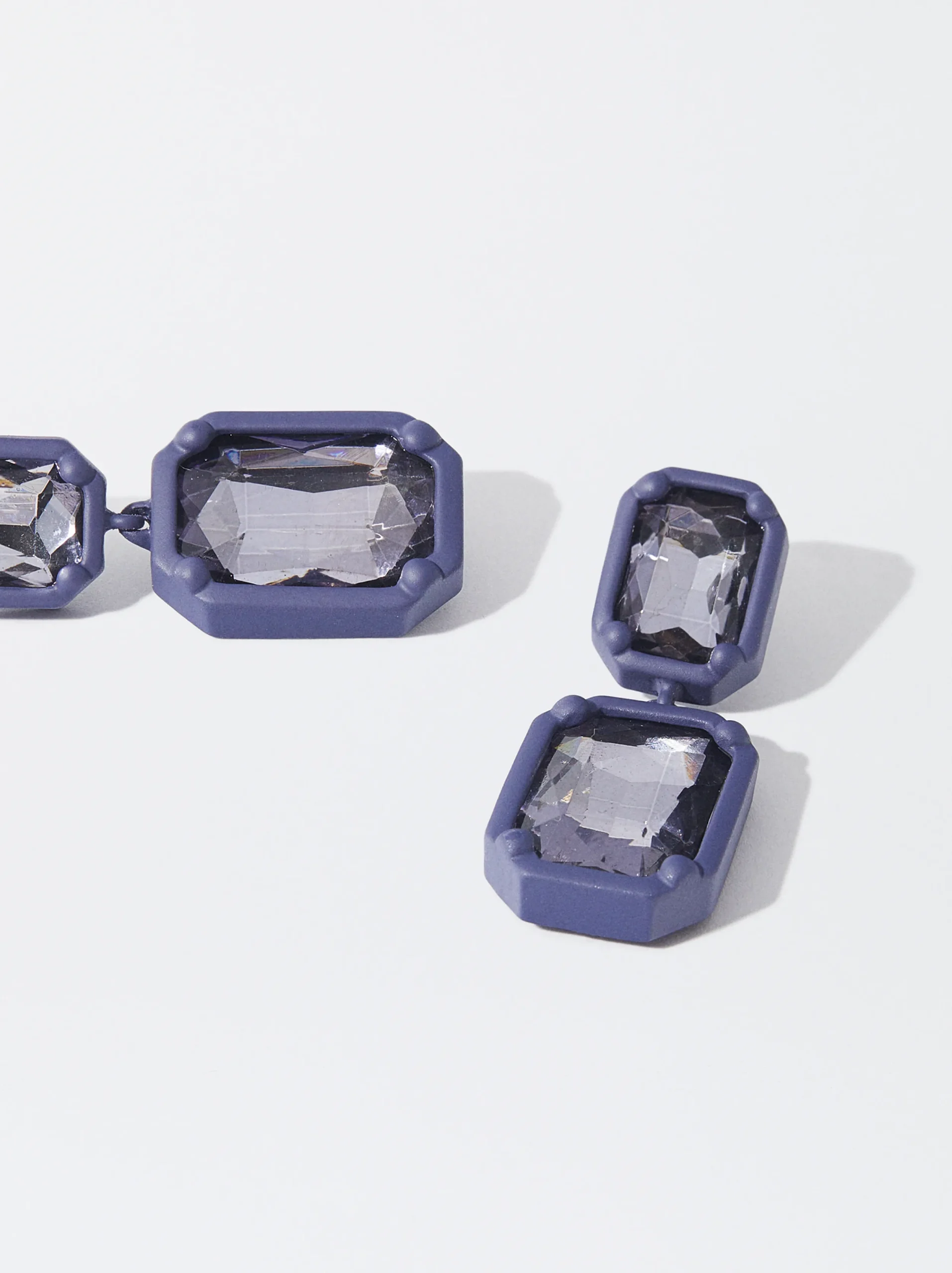 PARFOIS Pendientes Con Cristales Violeta New