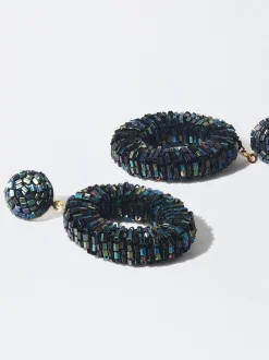 PARFOIS Pendientes Con Cristales Azul Flash Sale