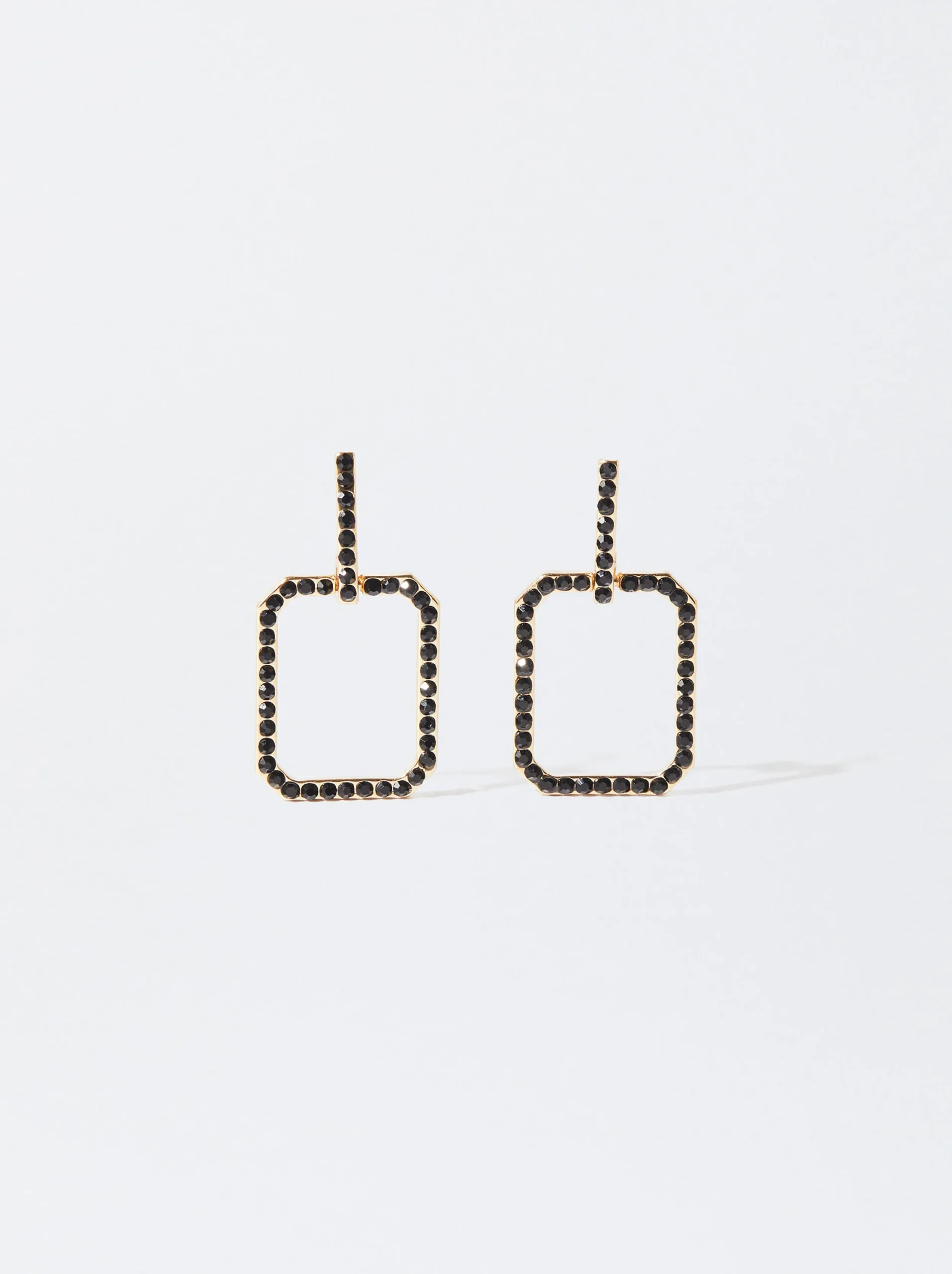 PARFOIS Pendientes Con Cristales Negro Discount