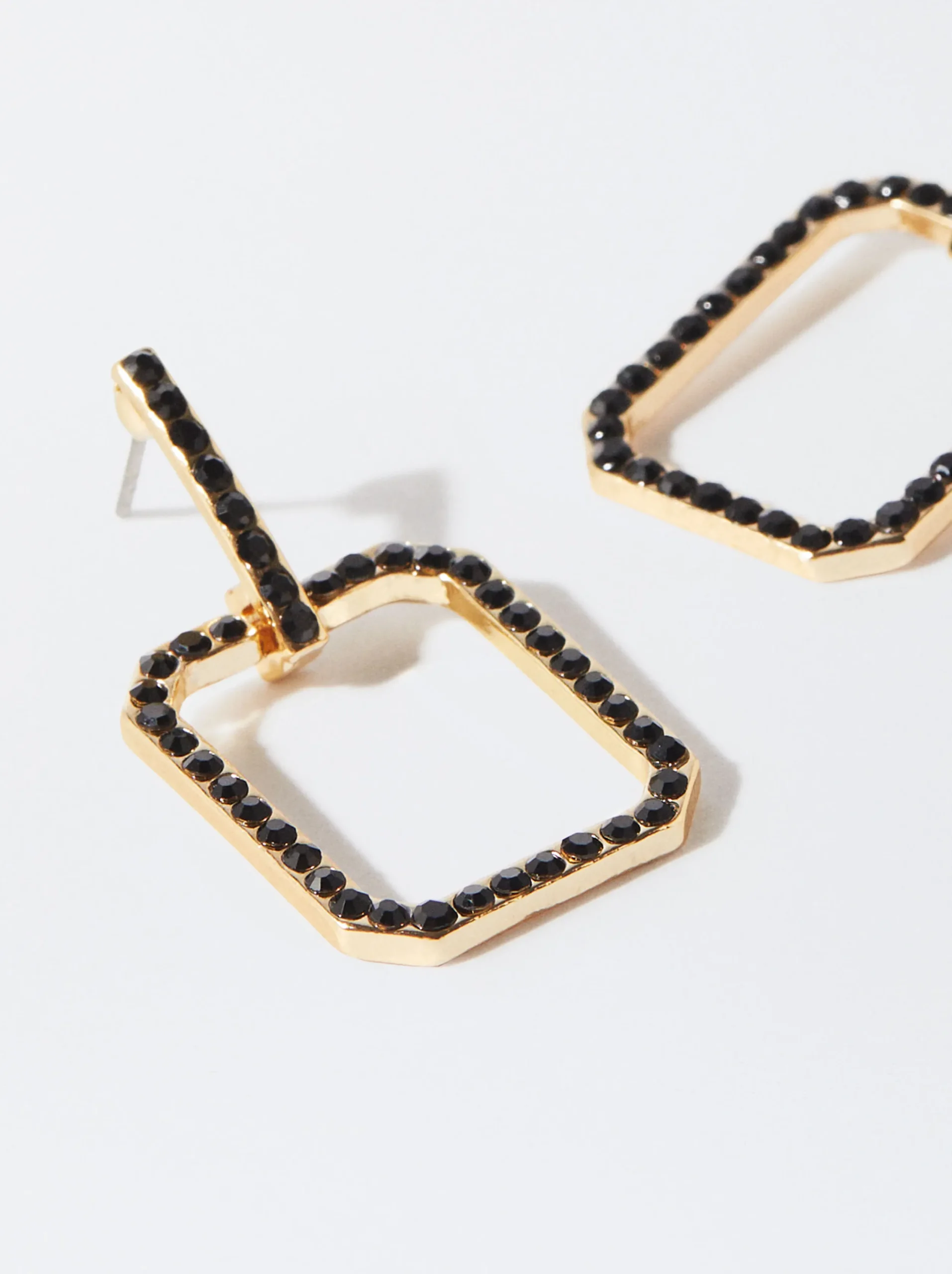 PARFOIS Pendientes Con Cristales Negro Discount