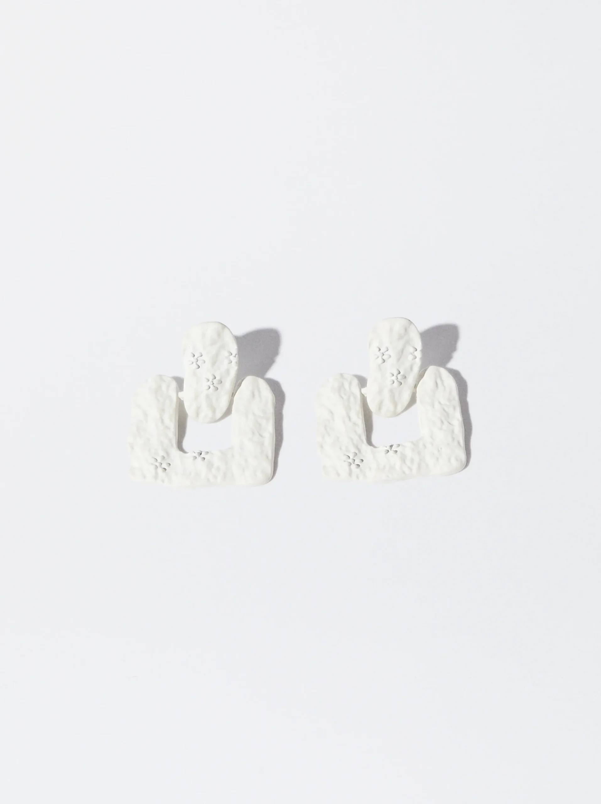 PARFOIS Pendientes Con Efecto Mate Blanco Flash Sale