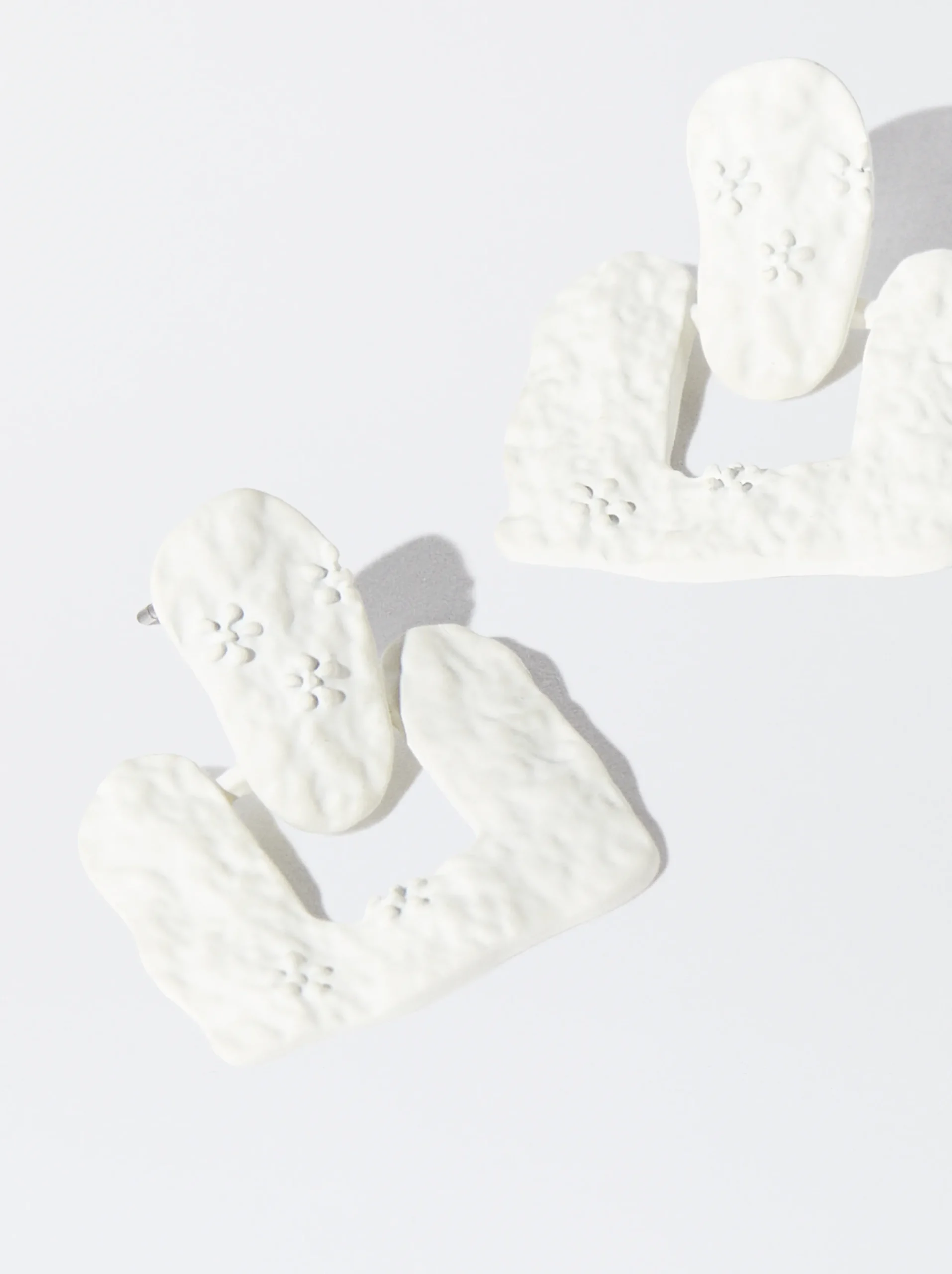 PARFOIS Pendientes Con Efecto Mate Blanco Flash Sale
