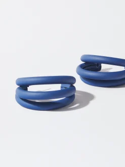 PARFOIS Pendientes Con Efecto Mate Azul Sale