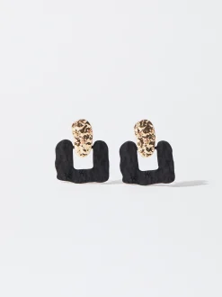 PARFOIS Pendientes Con Efecto Mate Negro Best