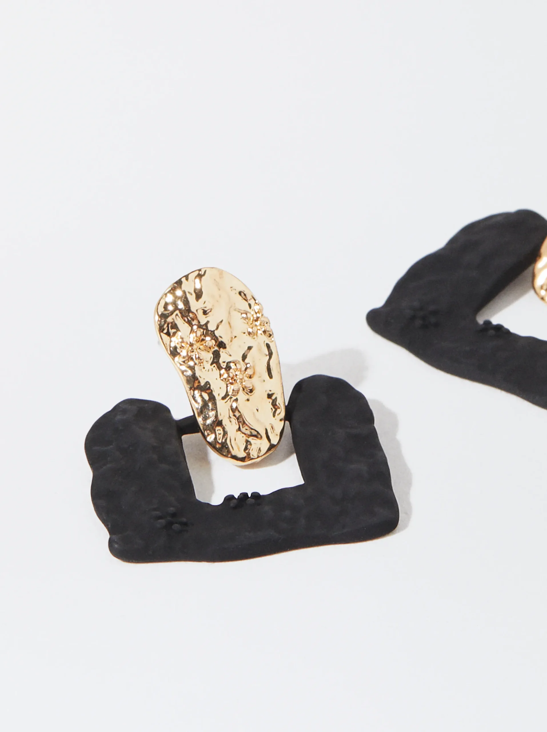 PARFOIS Pendientes Con Efecto Mate Negro Best