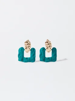 PARFOIS Pendientes Con Efecto Mate Azul Best Sale