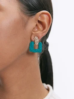 PARFOIS Pendientes Con Efecto Mate Azul Best Sale
