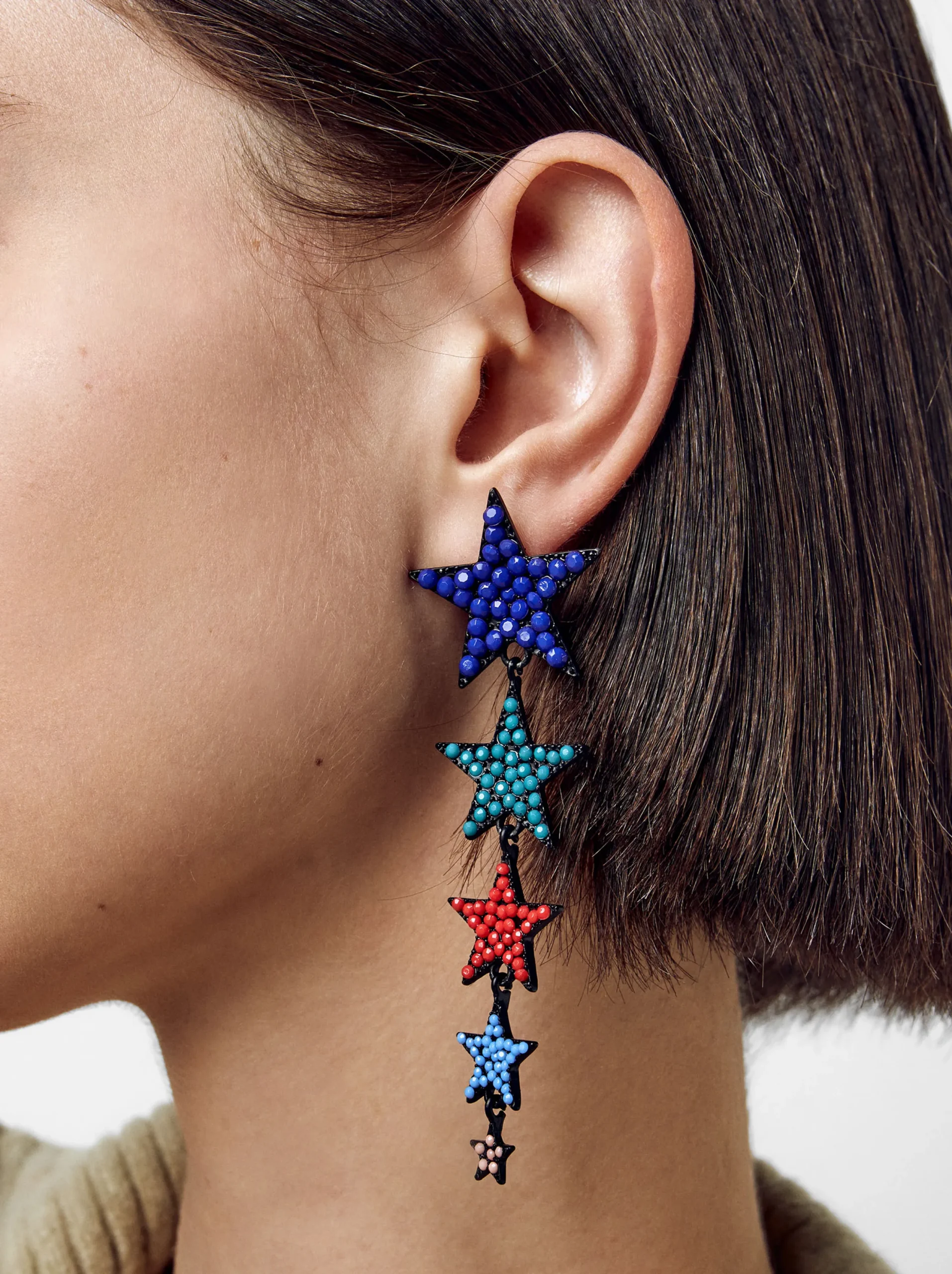 PARFOIS Pendientes Con Estrellas Multicor Best Sale