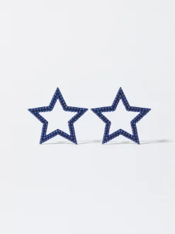 PARFOIS Pendientes Con Estrellas Azul Marino Hot