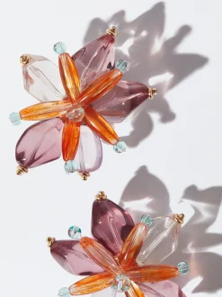 PARFOIS Pendientes Con Flor Multicor Outlet