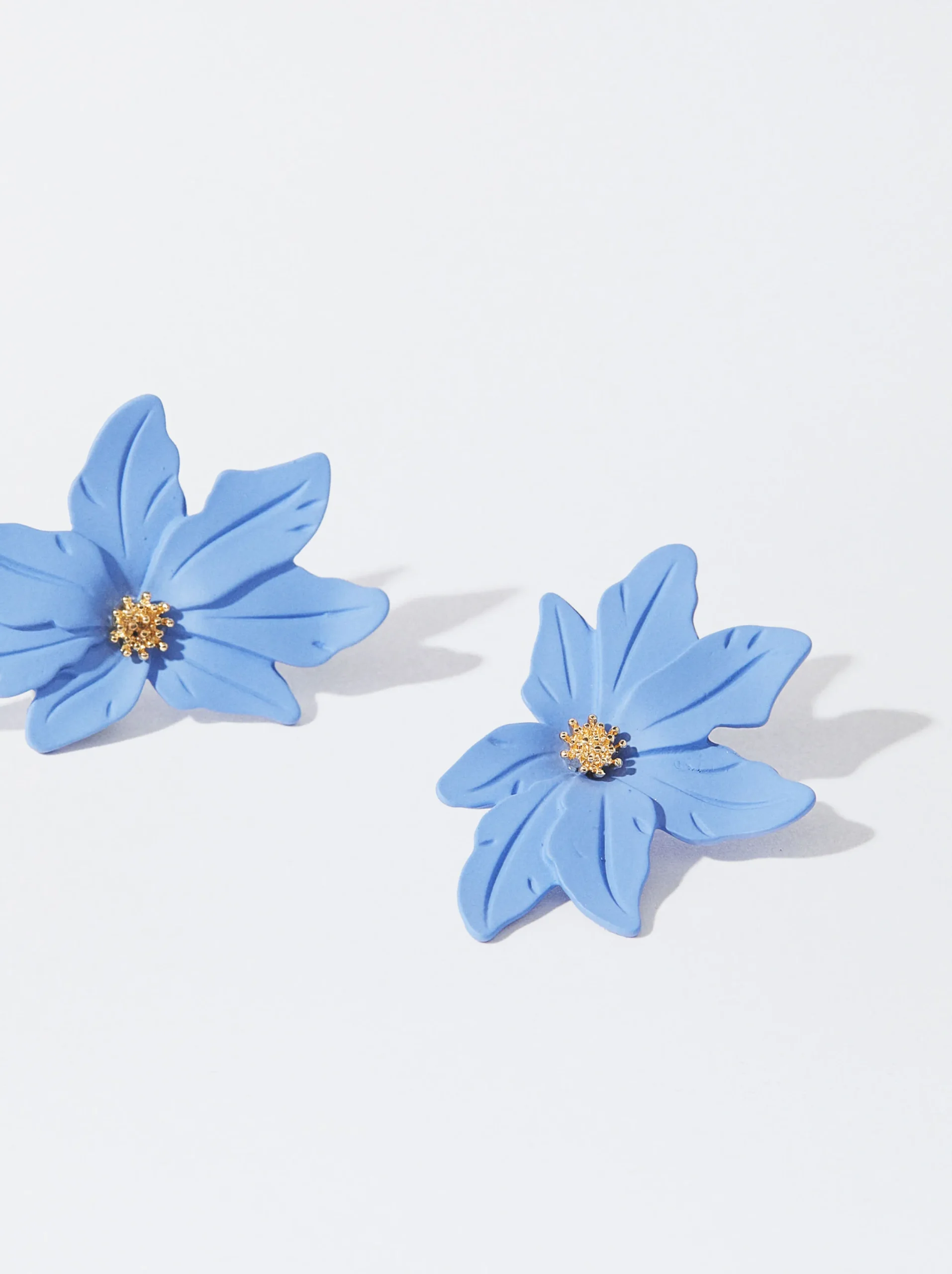 PARFOIS Pendientes Con Flor Azul Clearance
