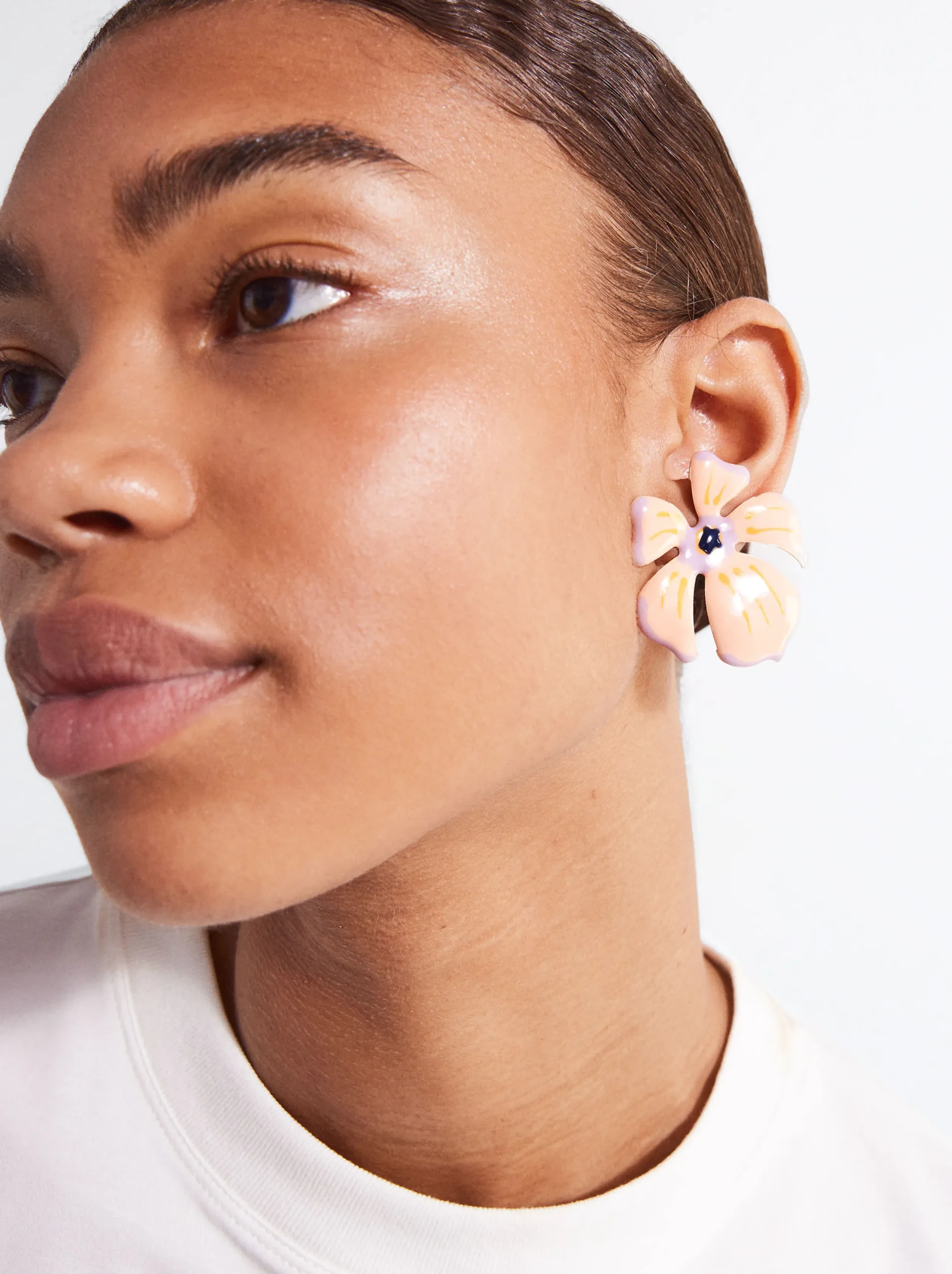 PARFOIS Pendientes Con Flor Naranja Cheap