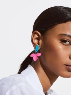 PARFOIS Pendientes Con Flor Multicor Best Sale