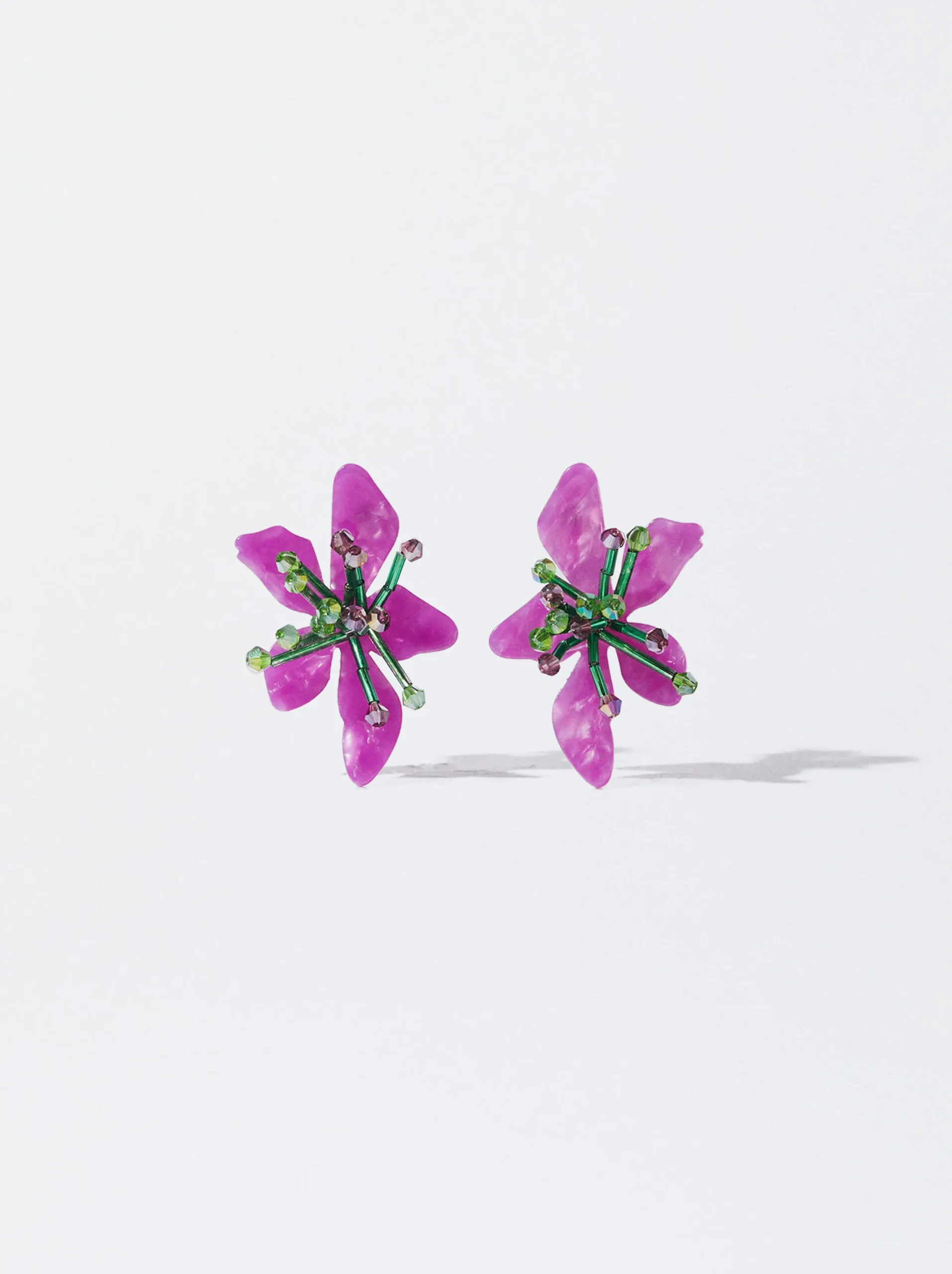PARFOIS Pendientes Con Flor Violeta Clearance