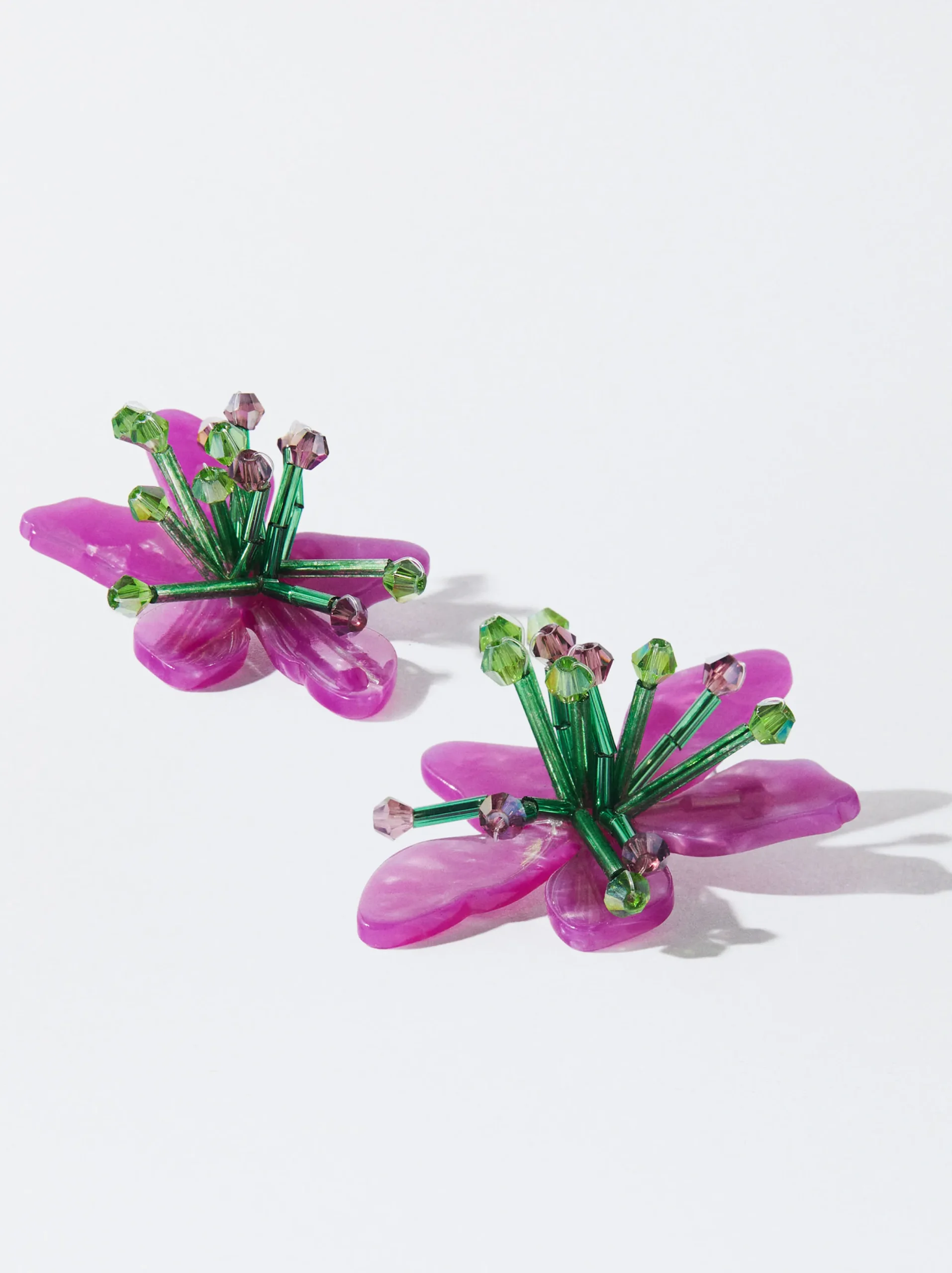 PARFOIS Pendientes Con Flor Violeta Clearance
