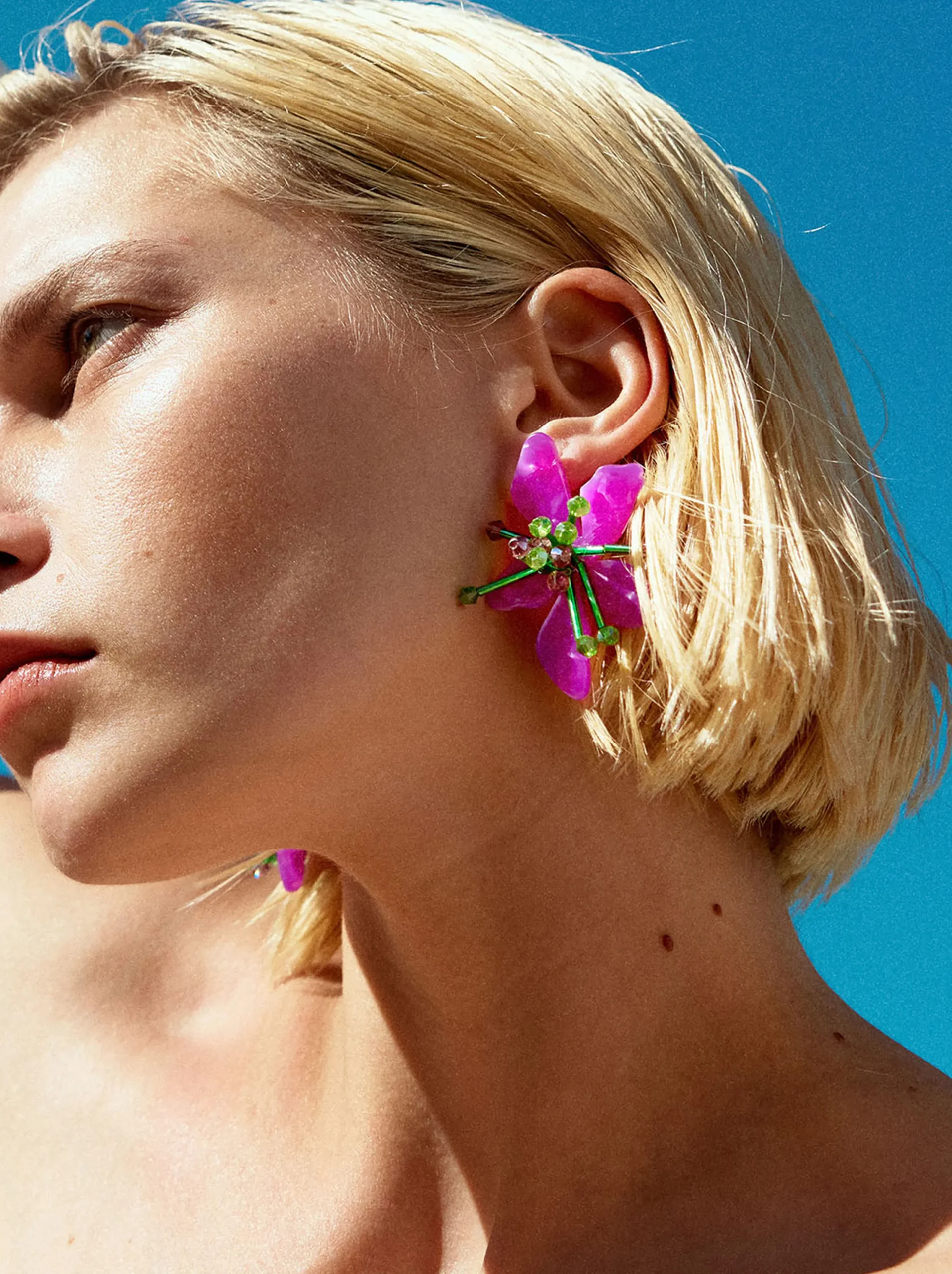 PARFOIS Pendientes Con Flor Violeta Clearance