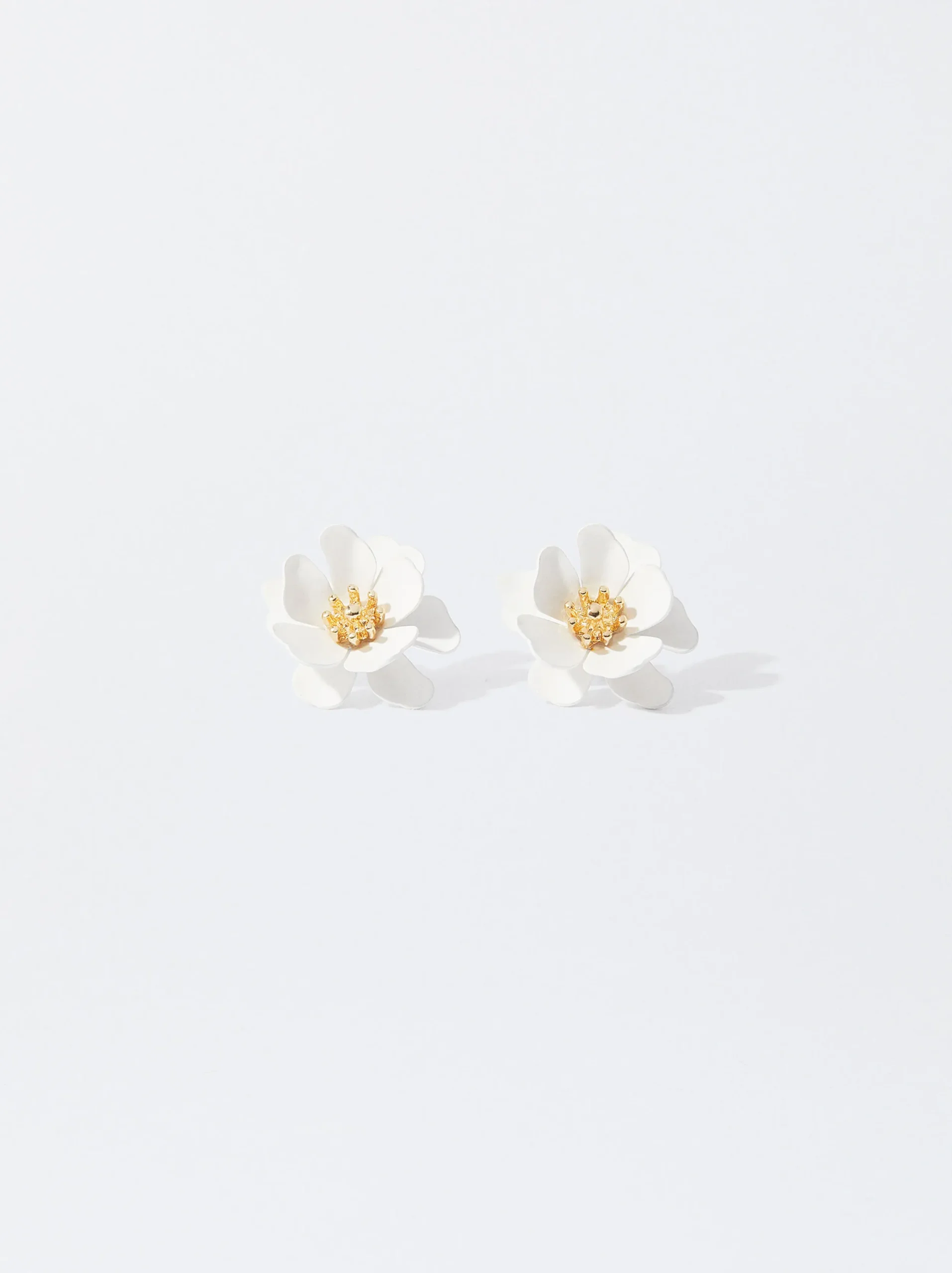 PARFOIS Pendientes Con Flor Blanco Cheap