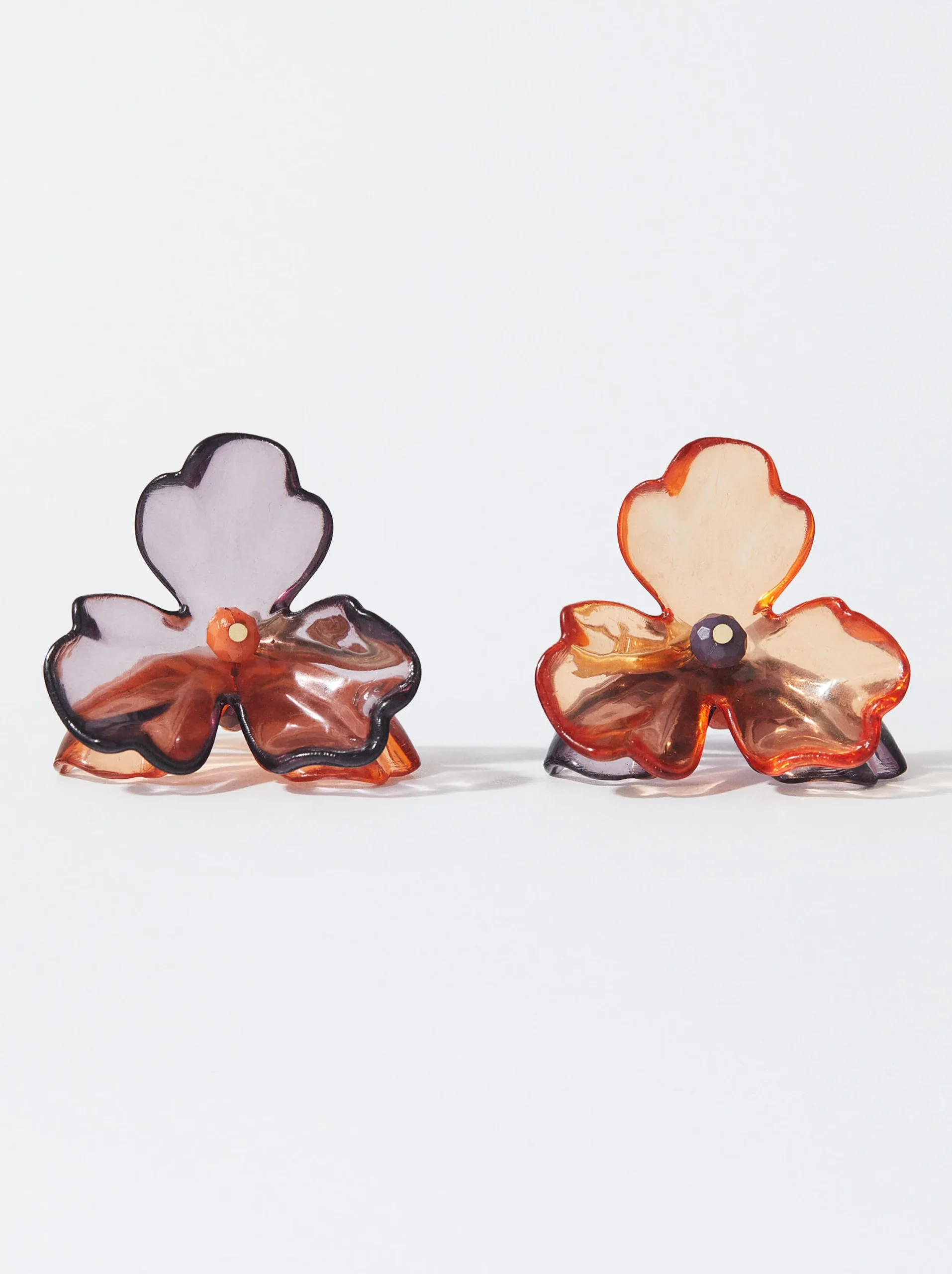 PARFOIS Pendientes Con Flor De Resina Multicor Outlet