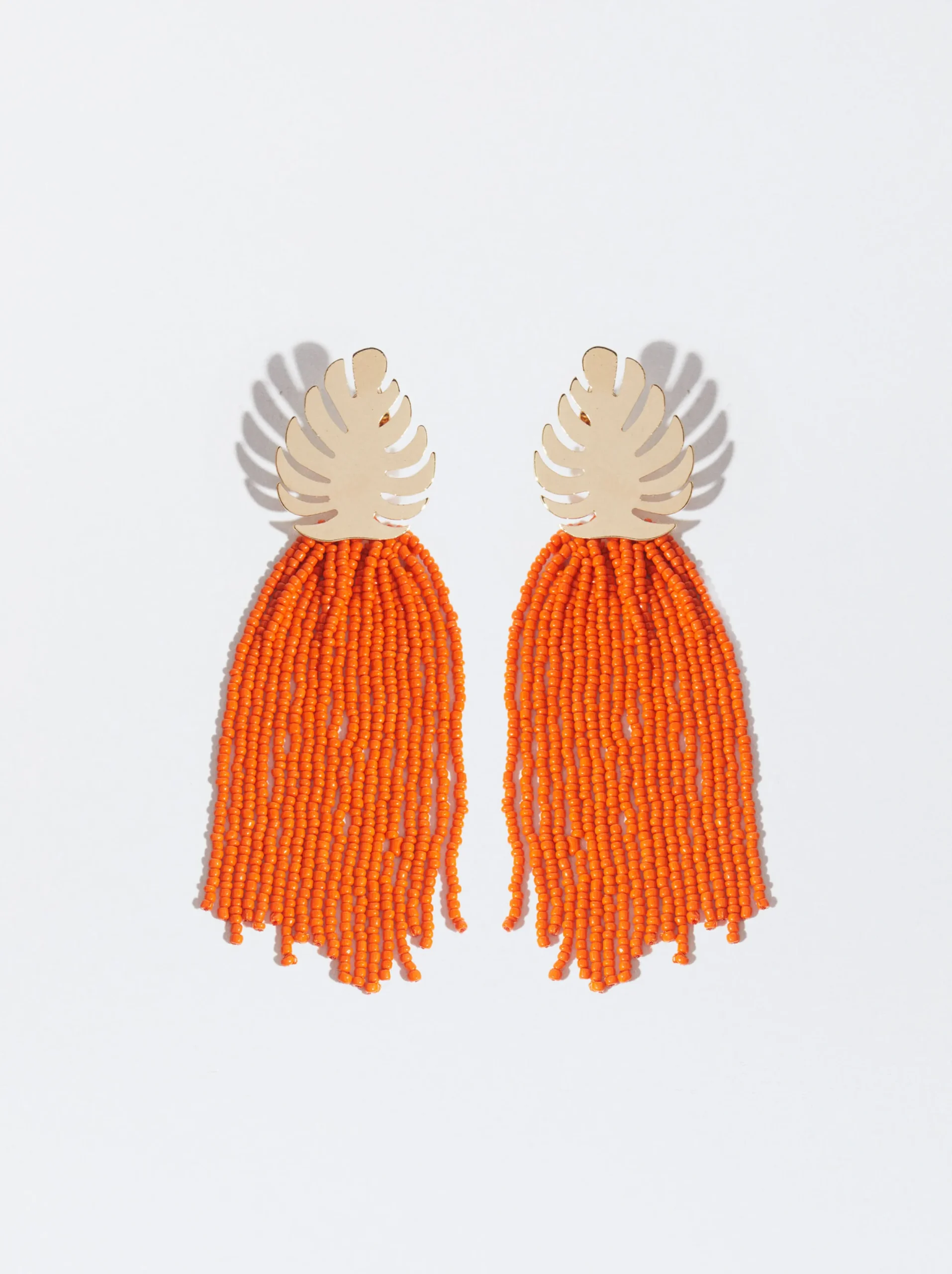 PARFOIS Pendientes Con Hoja Y Abalorios Naranja Best Sale