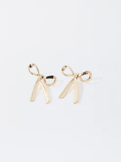 PARFOIS Pendientes Con Lazo Dorado Fashion