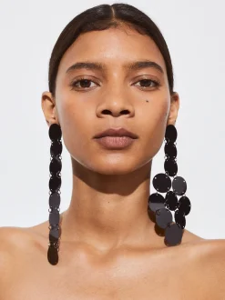 PARFOIS Pendientes Con Lentejuelas Negro Outlet