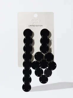 PARFOIS Pendientes Con Lentejuelas Negro Outlet