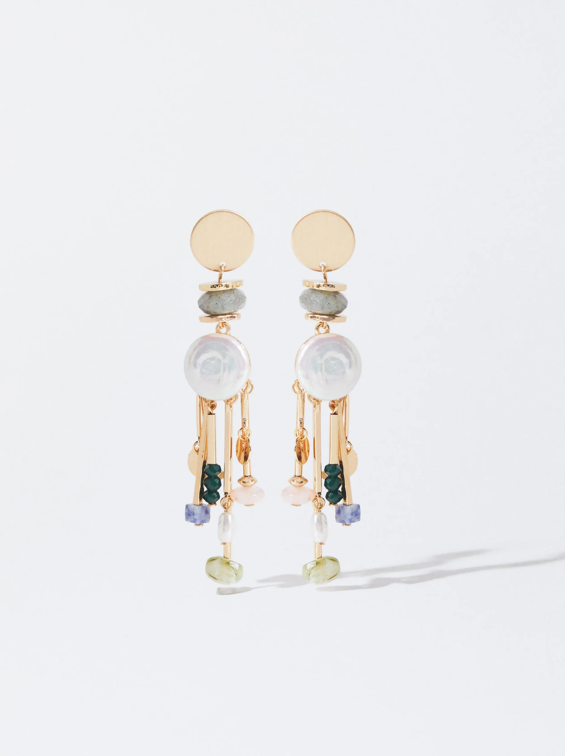 PARFOIS Pendientes Con Perla De Agua Dulce Multicor Sale