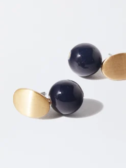 PARFOIS Pendientes Con Piedra Azul Best Sale
