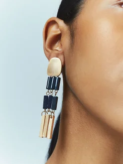 PARFOIS Pendientes Con Piedra Azul Flash Sale