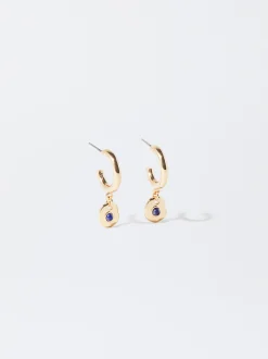PARFOIS Pendientes Con Piedra Azul Hot