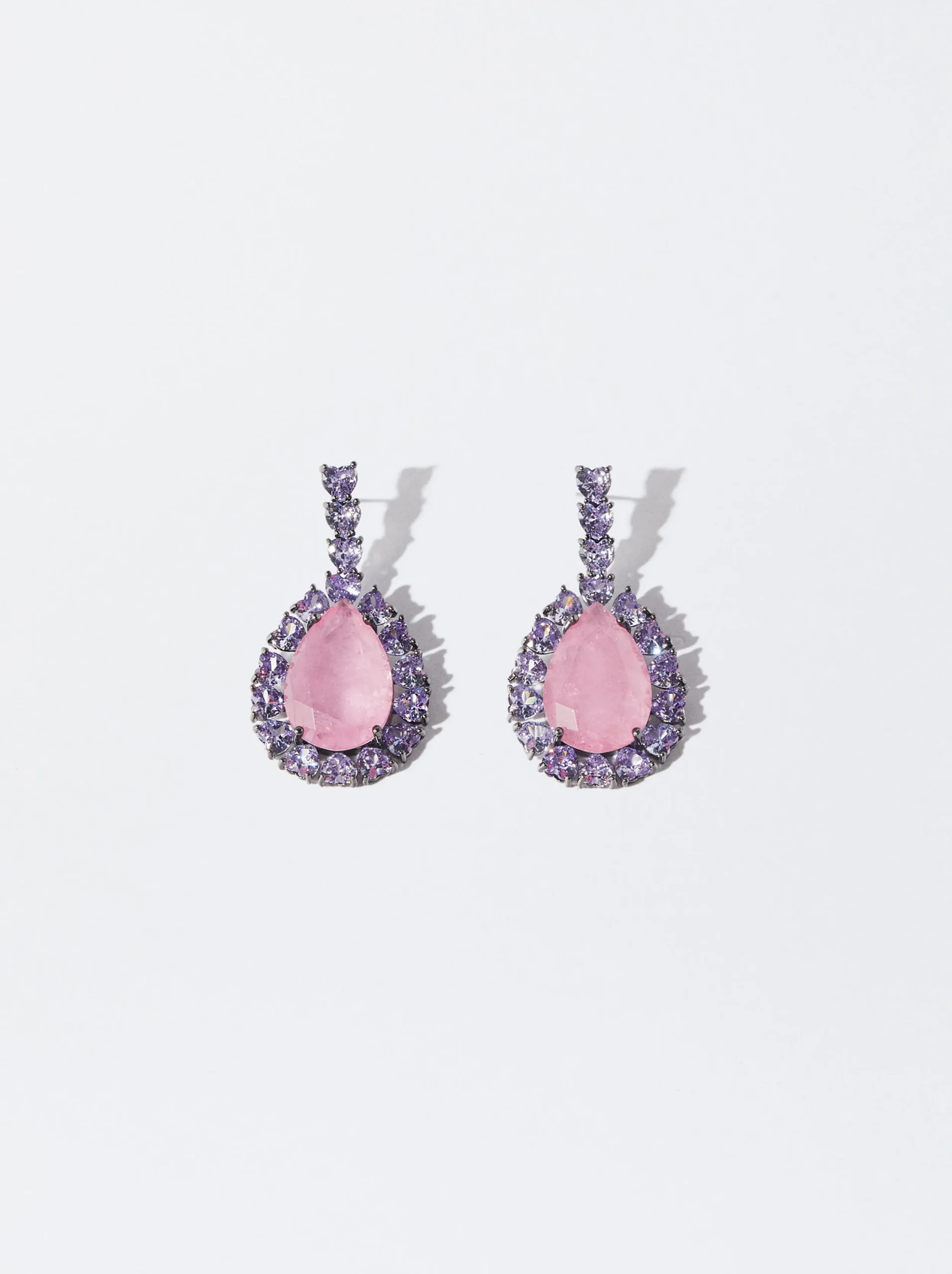 PARFOIS Pendientes Con Piedra Y Circonitas Multicor Cheap