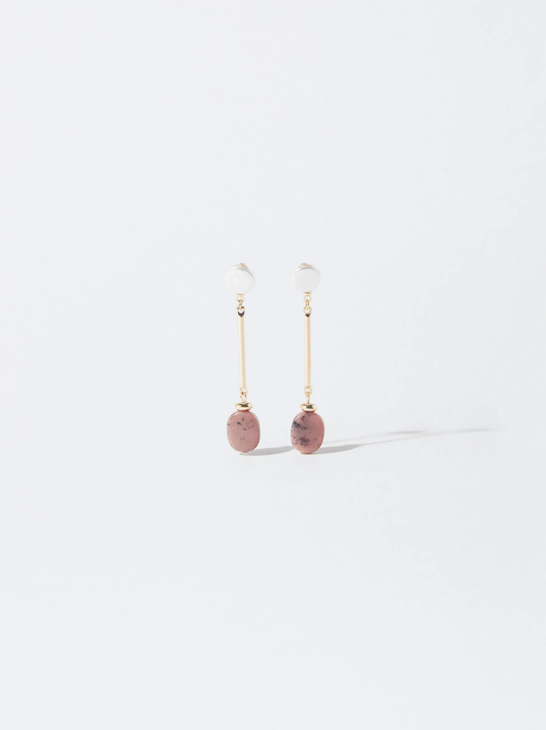 PARFOIS Pendientes Con Piedras Rosa Fashion