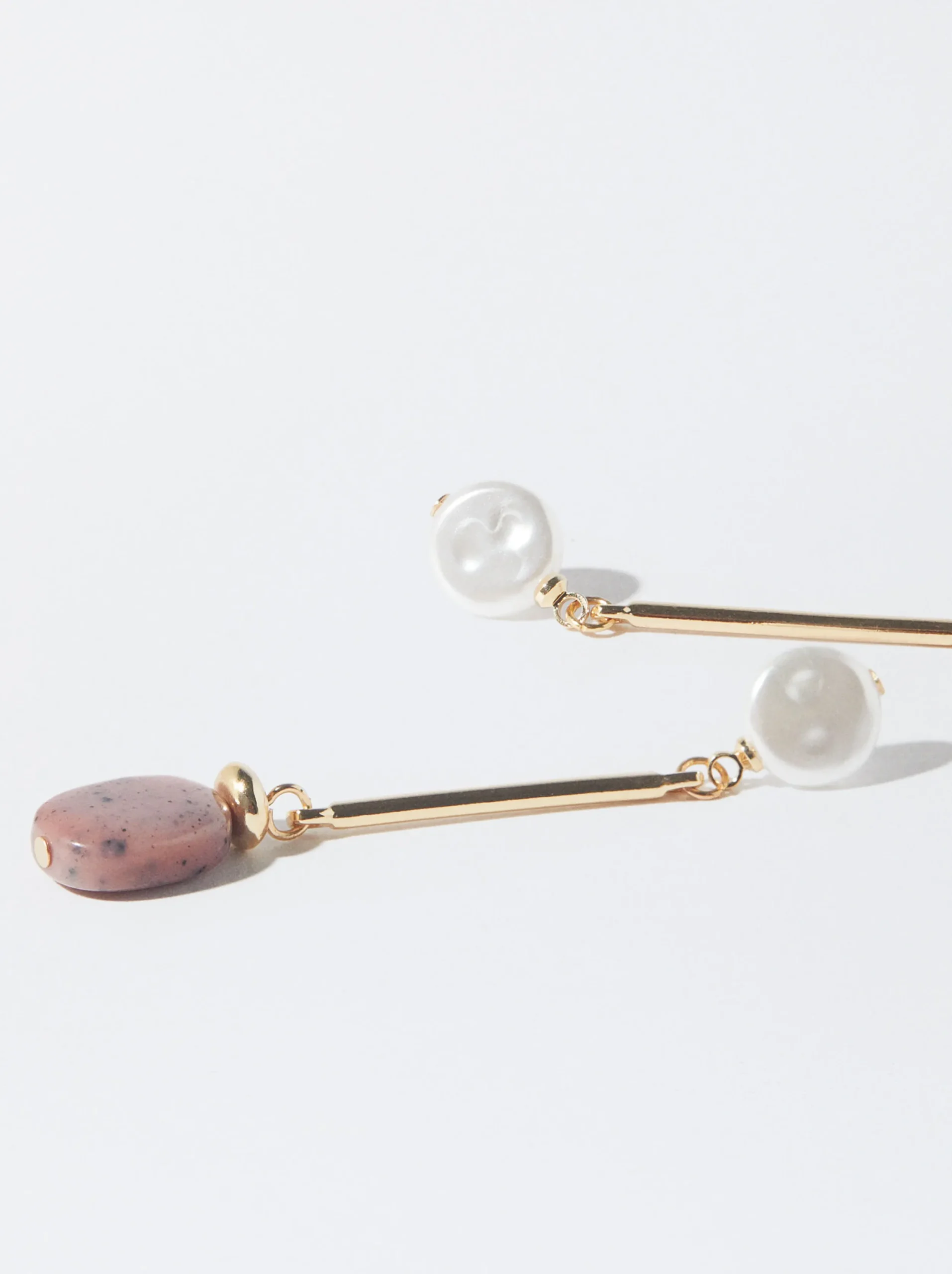 PARFOIS Pendientes Con Piedras Rosa Fashion