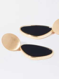 PARFOIS Pendientes Con Resina Negro Best
