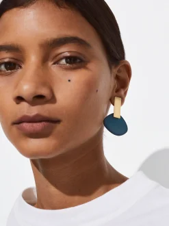 PARFOIS Pendientes Con Resina Verde Fashion