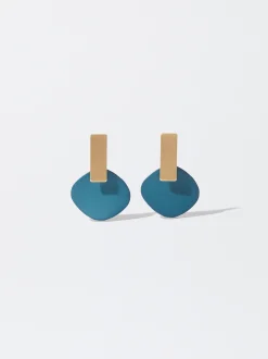 PARFOIS Pendientes Con Resina Verde Fashion