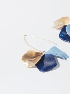 PARFOIS Pendientes Con Resina Azul Marino Shop