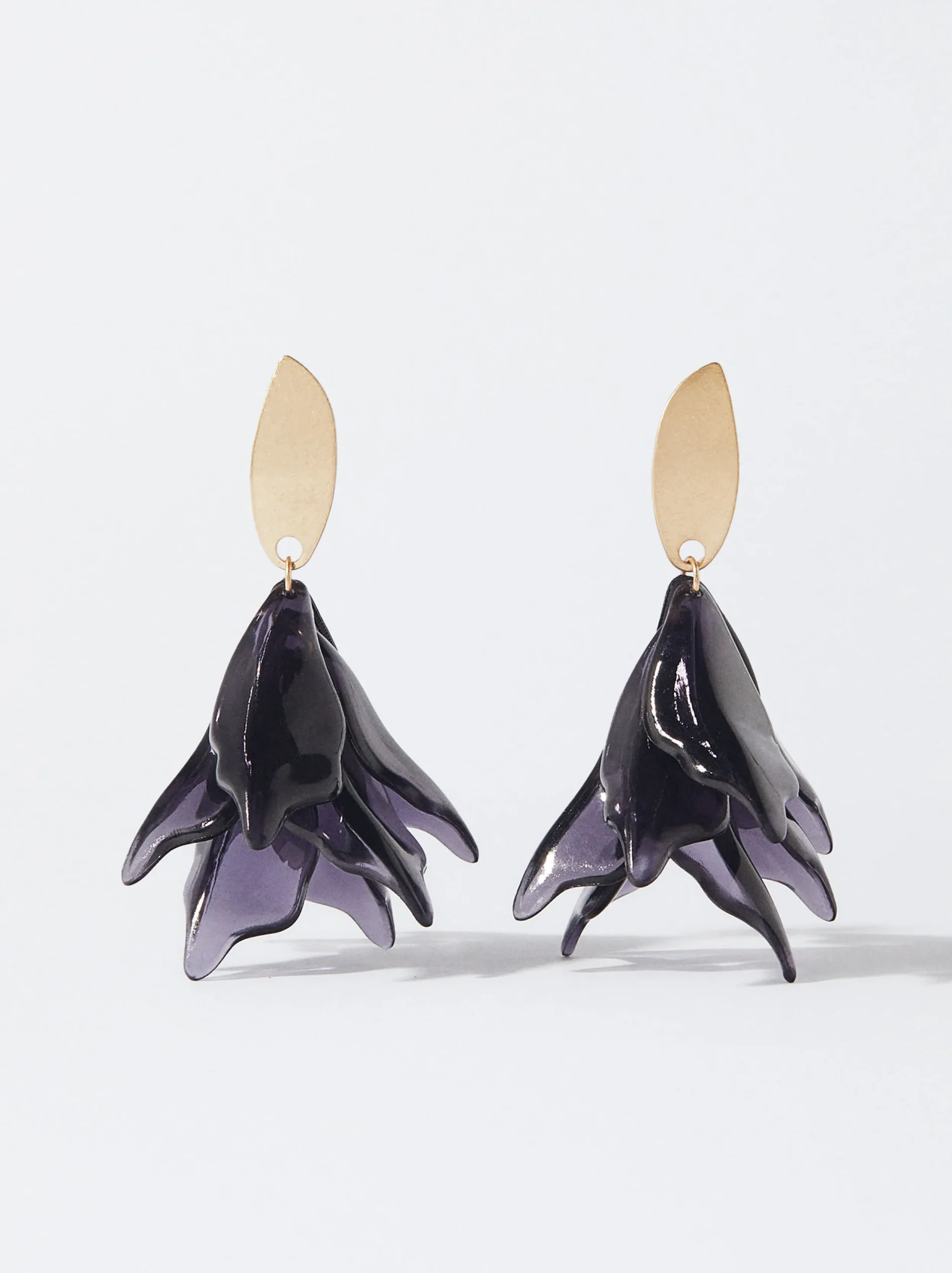 PARFOIS Pendientes Con Resina Violeta Clearance