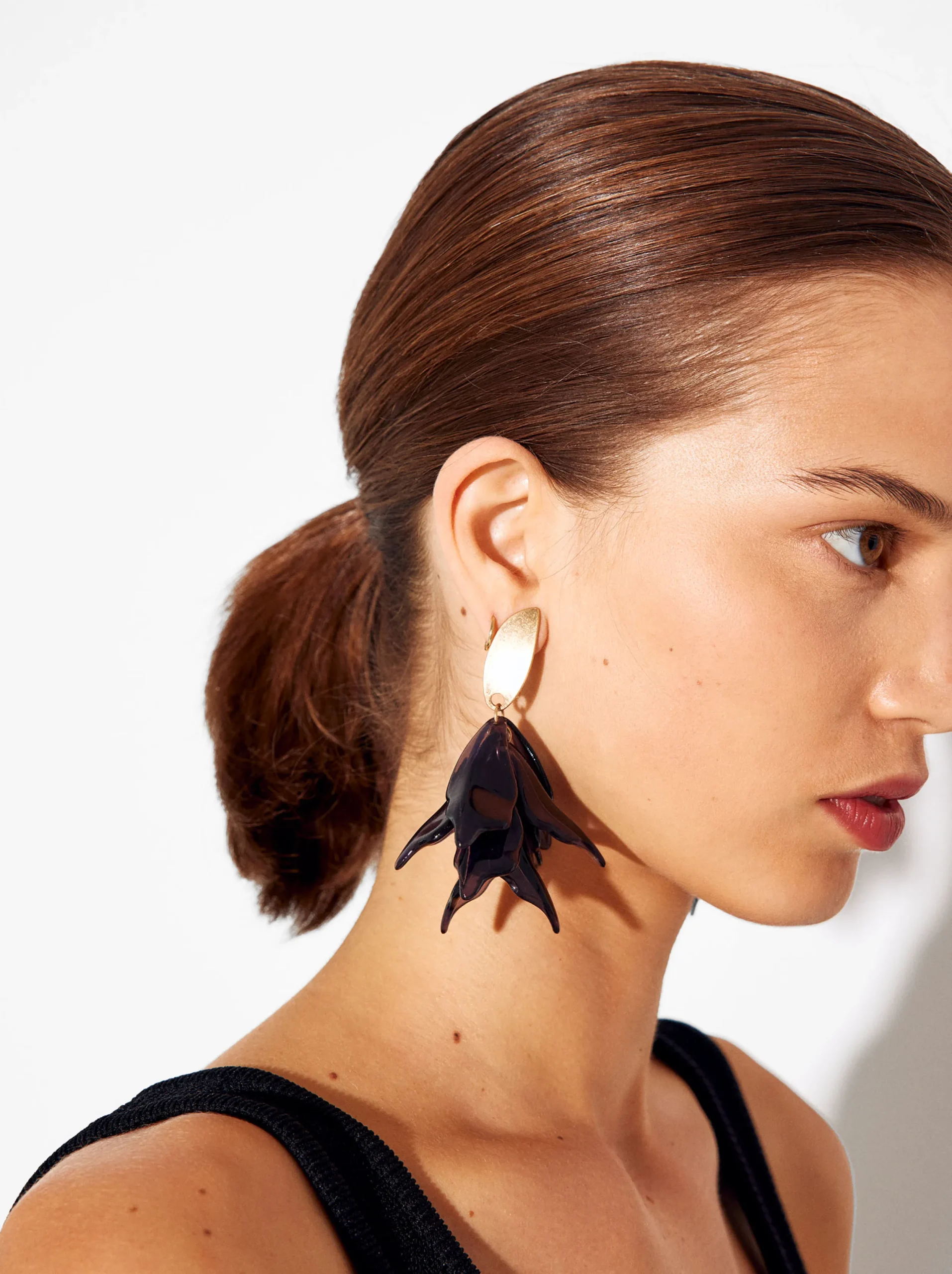 PARFOIS Pendientes Con Resina Violeta Clearance
