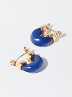PARFOIS Pendientes Con Resina Azul Online