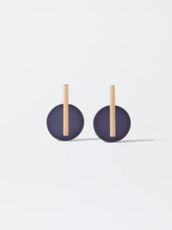 PARFOIS Pendientes Con Resina Azul Best