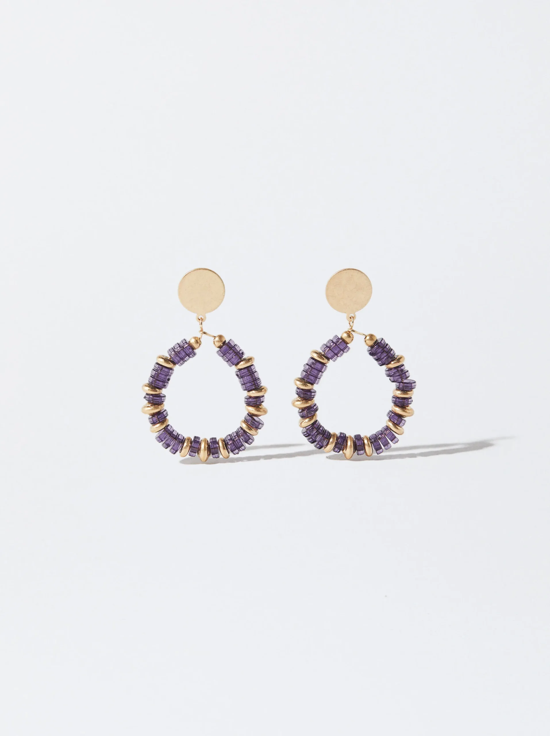PARFOIS Pendientes Con Resina Violeta Hot